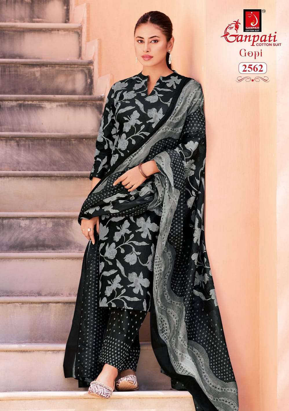 Ganpati Gopi Vol 16 Pure Cotton Kurti Bottom Dupatta Set