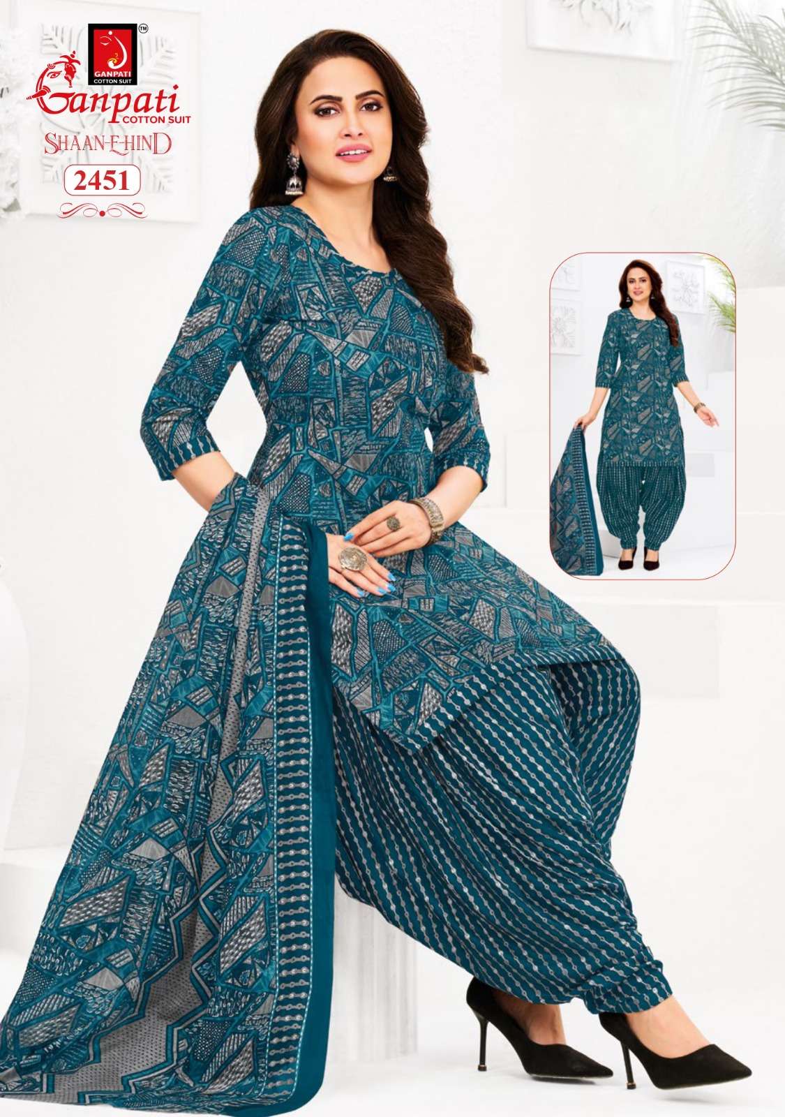 Ganpati Shaan-E-Hind Cotton Printed Dress Material
