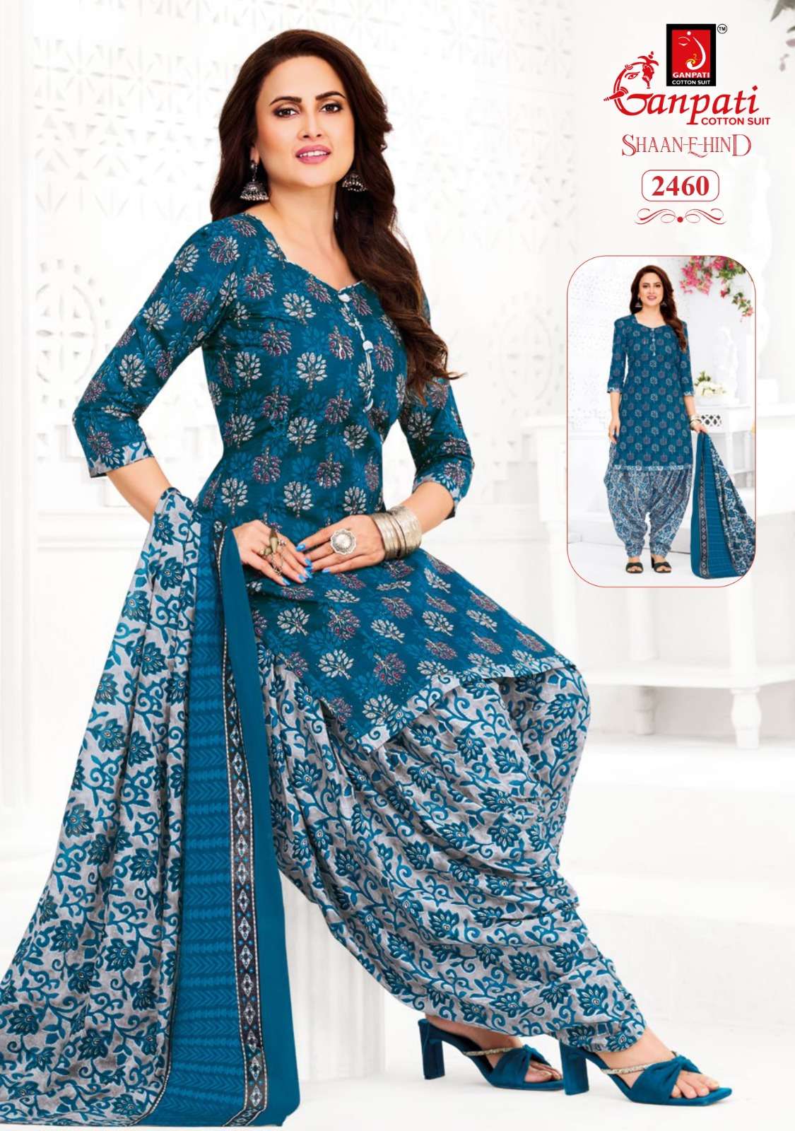 Ganpati Shaan-E-Hind Cotton Printed Dress Material