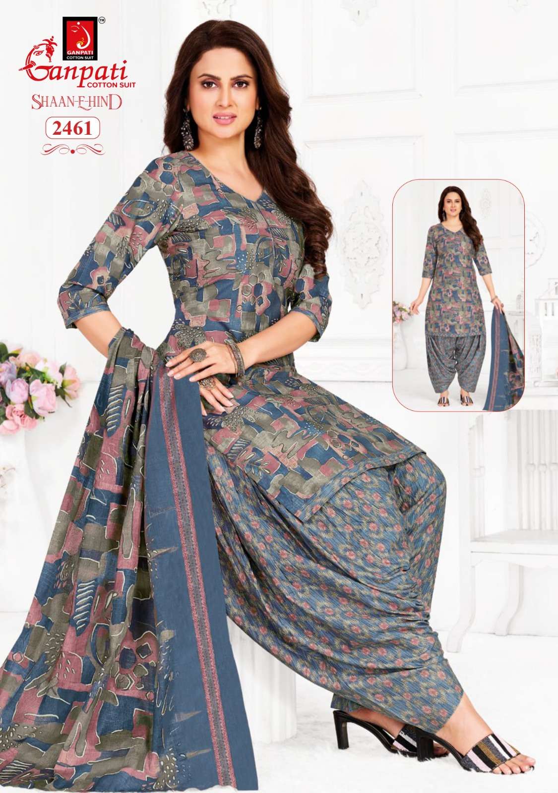 Ganpati Shaan-E-Hind Cotton Printed Dress Material