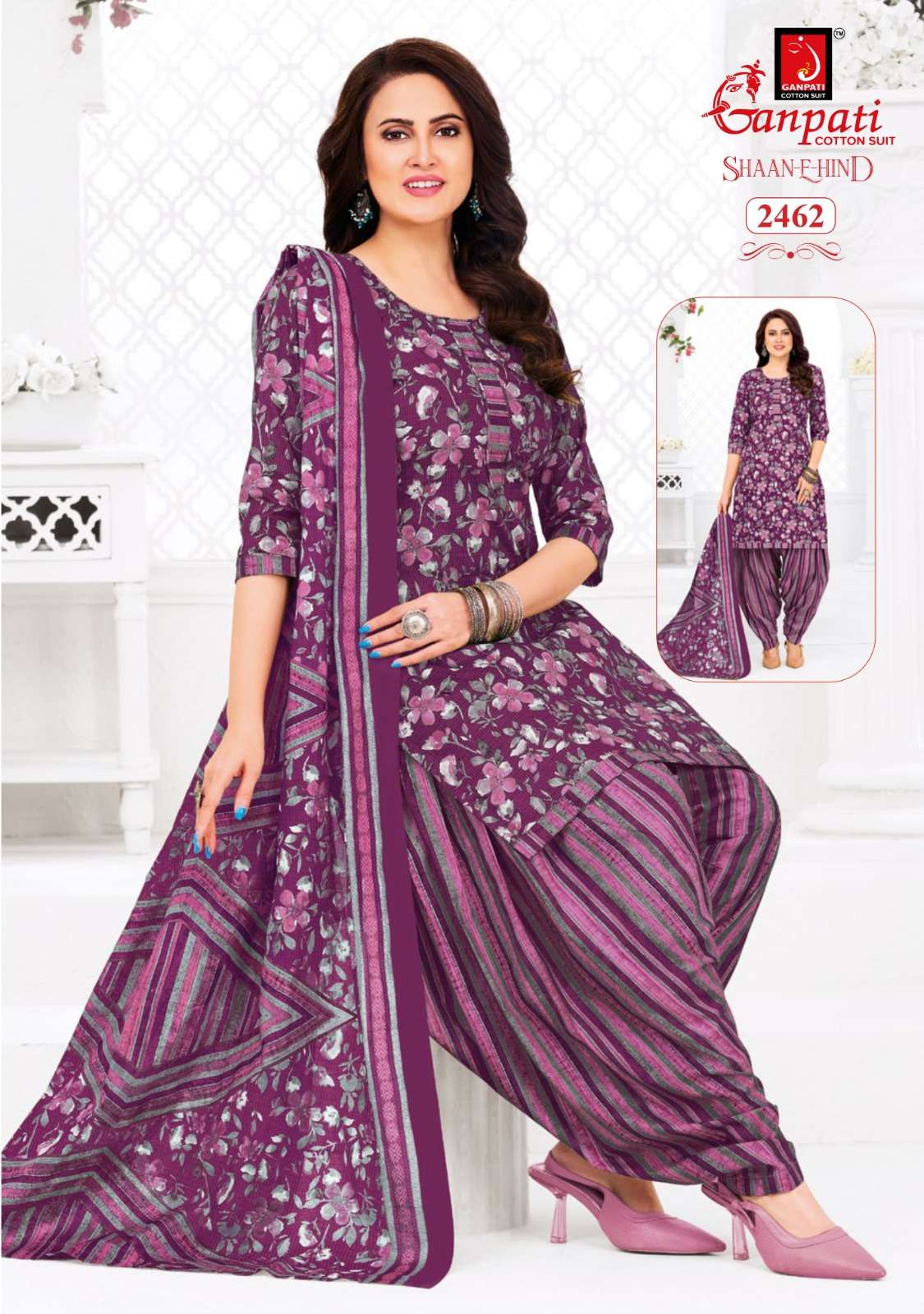 Ganpati Shaan-E-Hind Cotton Printed Dress Material