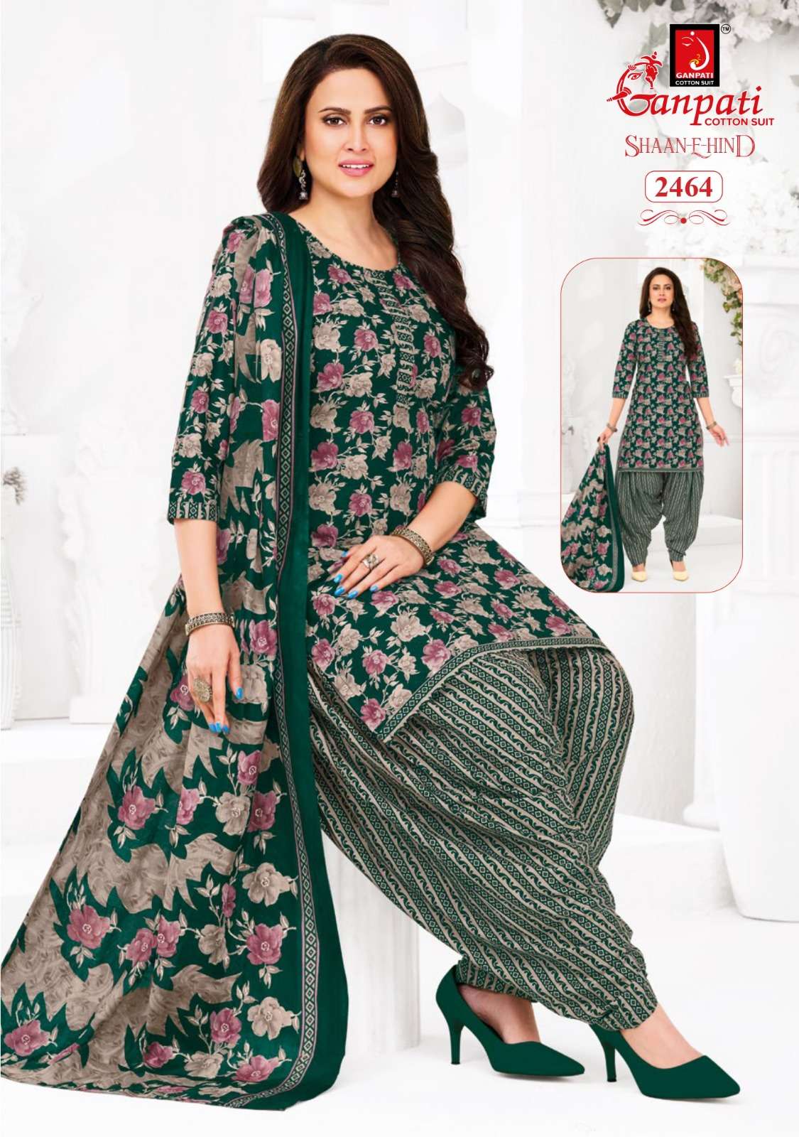 Ganpati Shaan-E-Hind Cotton Printed Dress Material