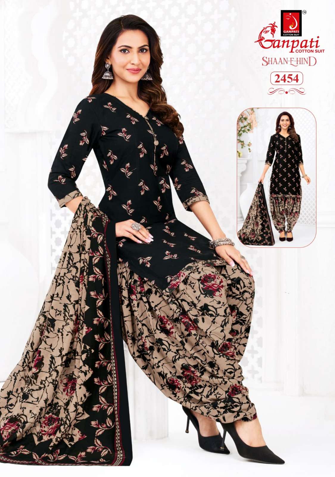 Ganpati Shaan-E-Hind Cotton Printed Dress Material