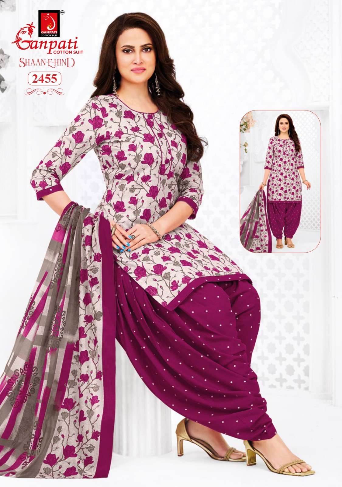 Ganpati Shaan-E-Hind Cotton Printed Dress Material