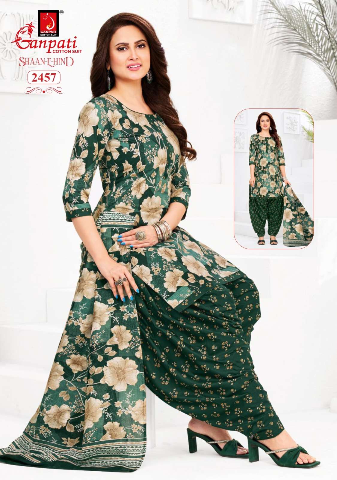 Ganpati Shaan-E-Hind Cotton Printed Dress Material