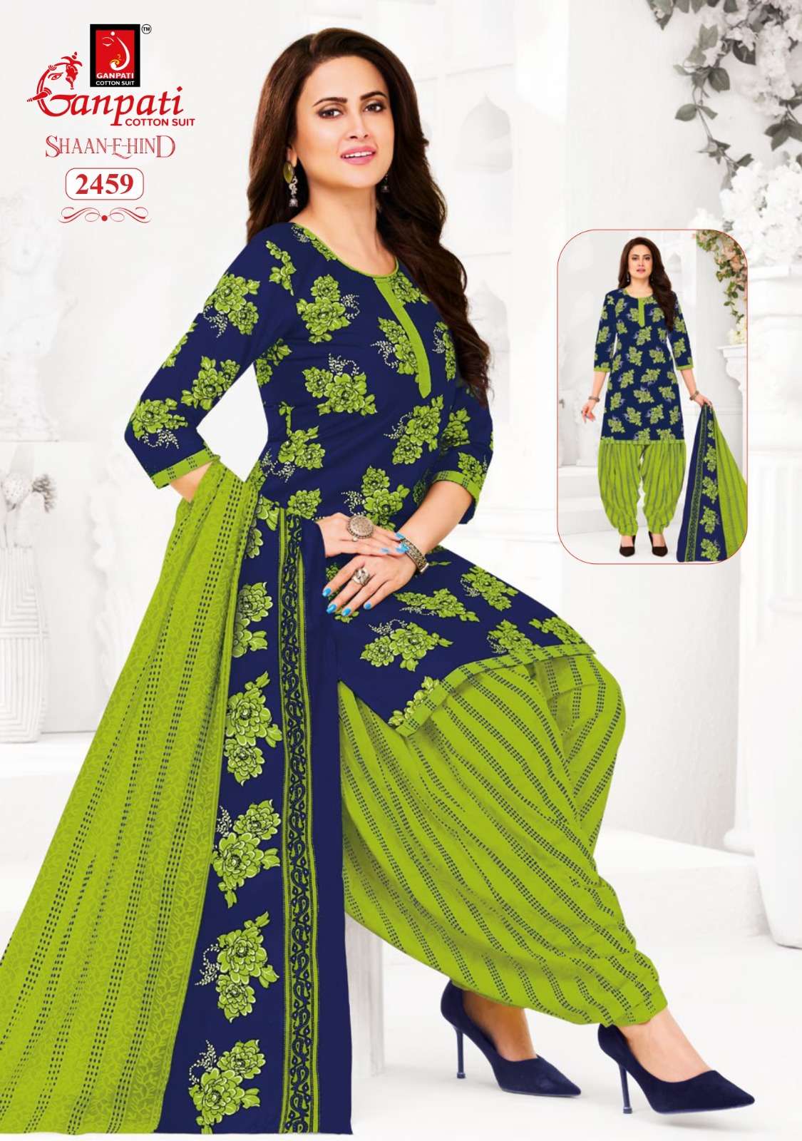Ganpati Shaan-E-Hind Cotton Printed Dress Material