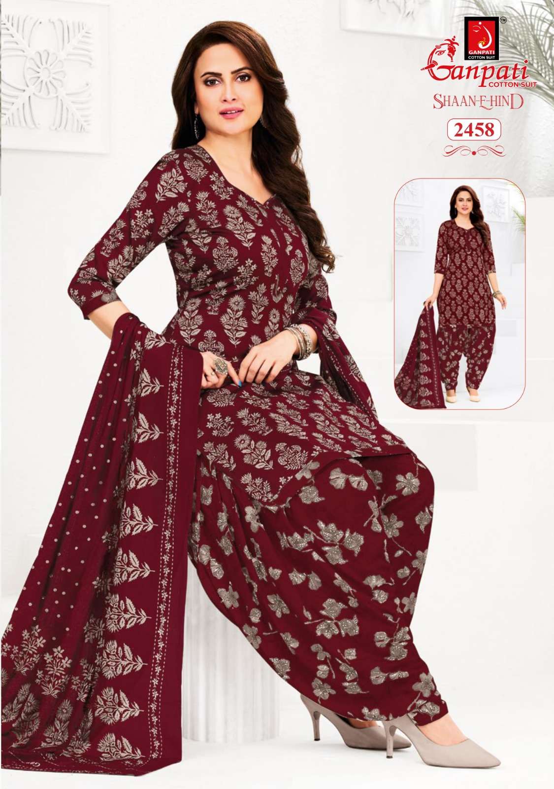 Ganpati Shaan-E-Hind Cotton Printed Dress Material