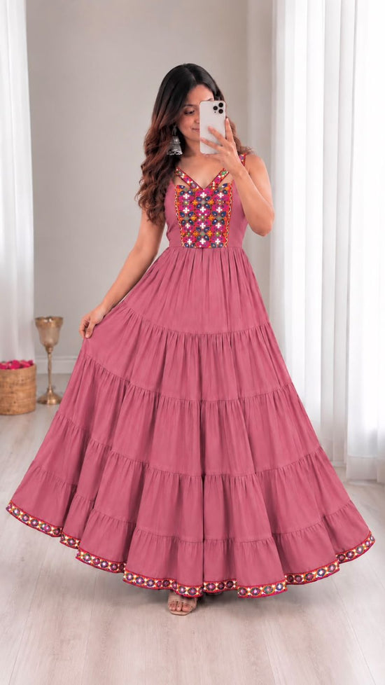 Amrah Wholesale Ghumati Vol 1 Rayon Gamthi Work Long Gown