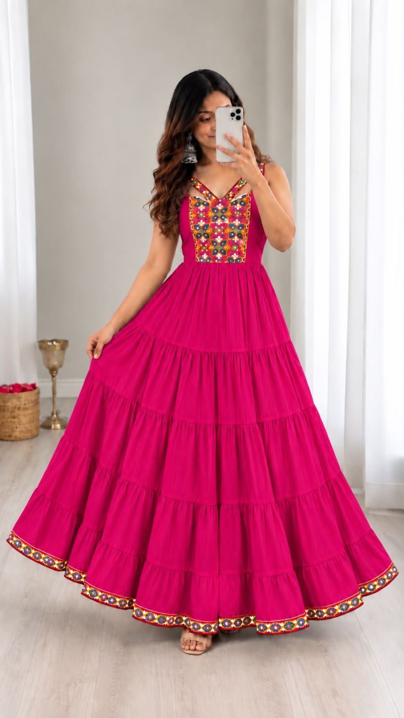 Amrah Wholesale Ghumati Vol 1 Rayon Gamthi Work Long Gown