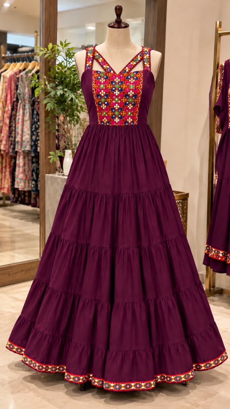 Amrah Wholesale Ghumati Vol 1 Rayon Gamthi Work Long Gown