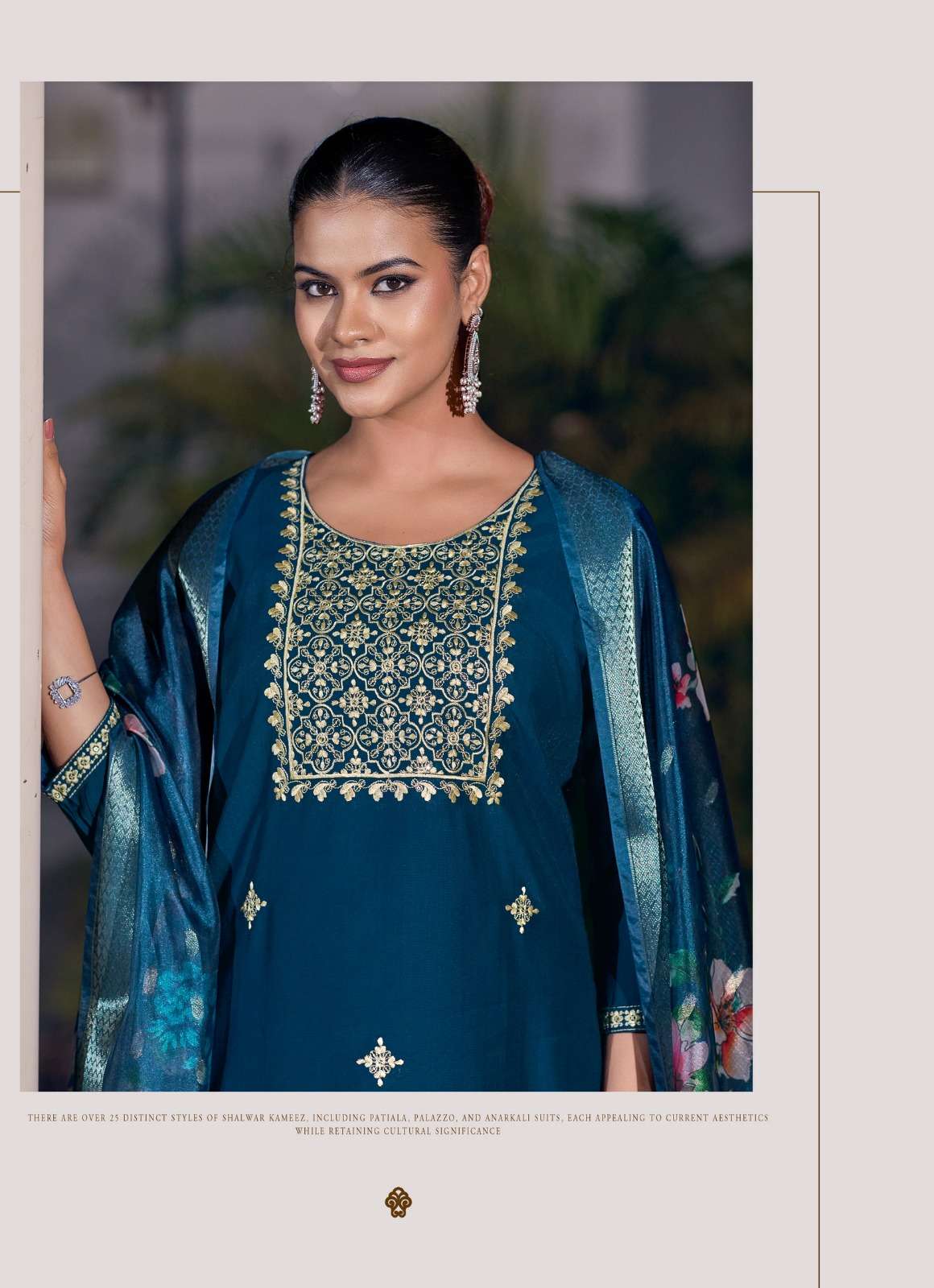 Girnar Bhrithi Vol 1 Vertican Embroidered Kurti Pant Dupatta Set