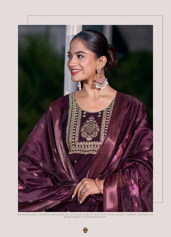 Girnar Bhrithi Vol 1 Vertican Embroidered Kurti Pant Dupatta Set