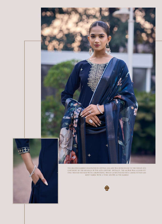 Girnar Bhrithi Vol 1 Vertican Embroidered Kurti Pant Dupatta Set