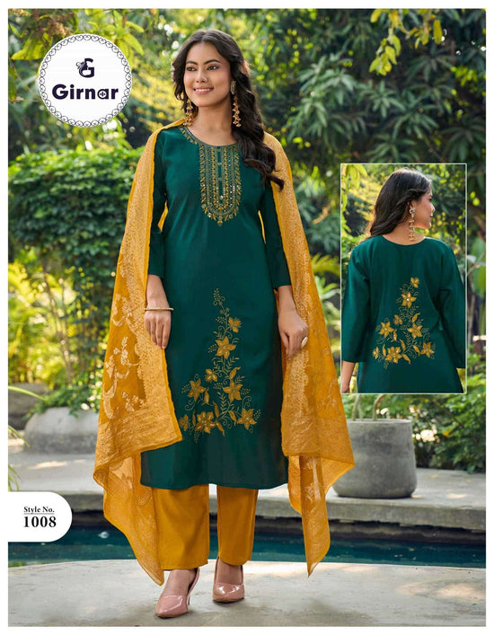 Girnar Khushi Vol 1 Roman Embroidered Salwar Suit Set