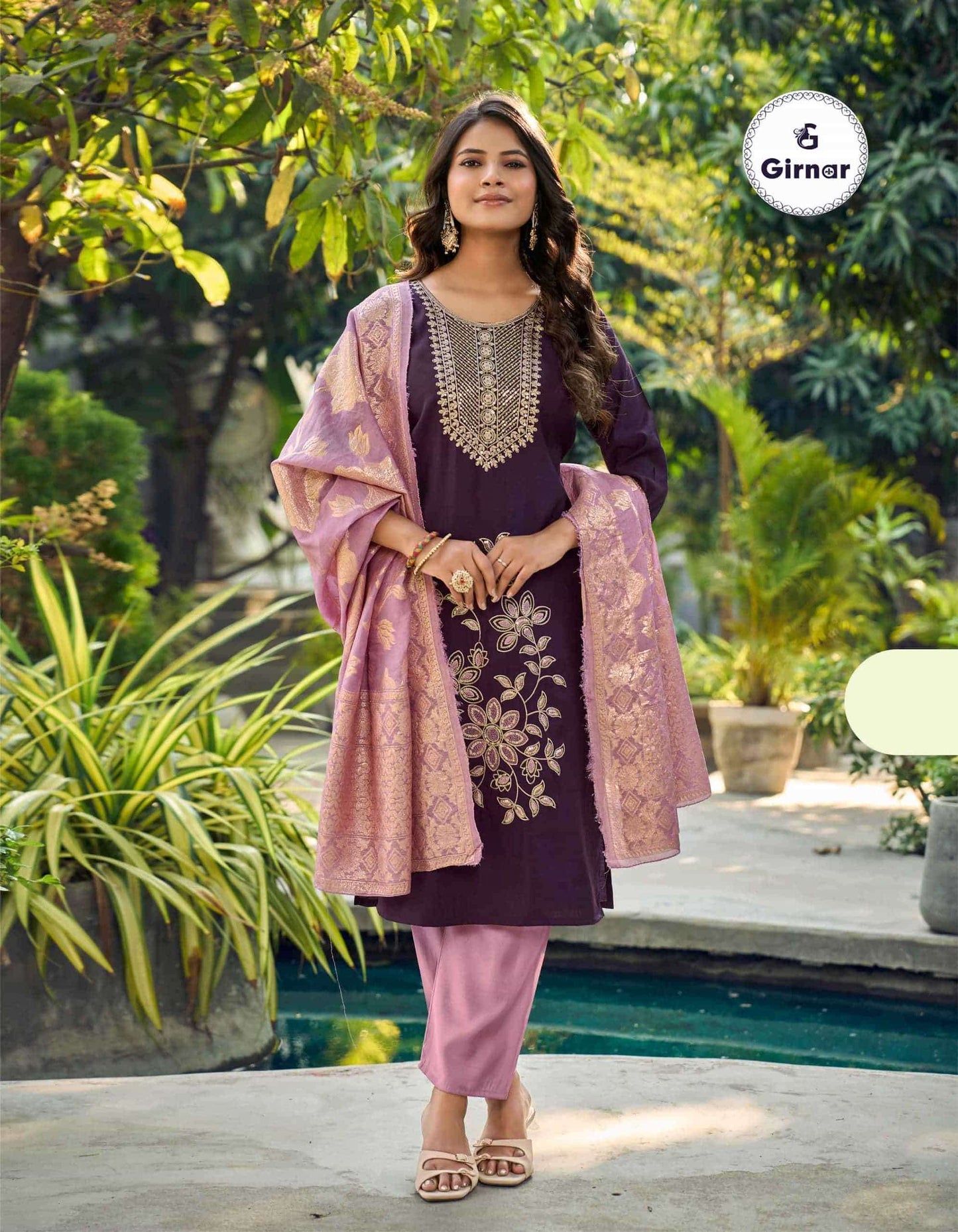 Girnar Khushi Vol 1 Roman Embroidered Salwar Suit Set