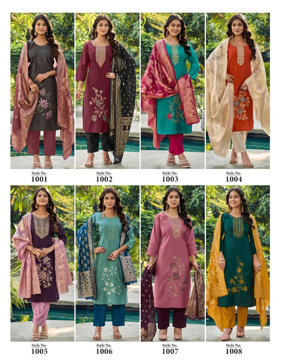 Girnar Khushi Vol 1 Roman Embroidered Salwar Suit Set