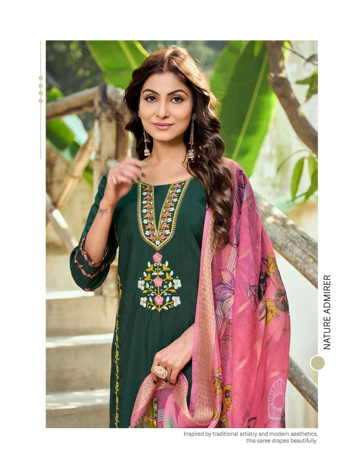 Girnar Minaxi Vol 1 Roman Embroidered Kurti Pant Dupatta Set