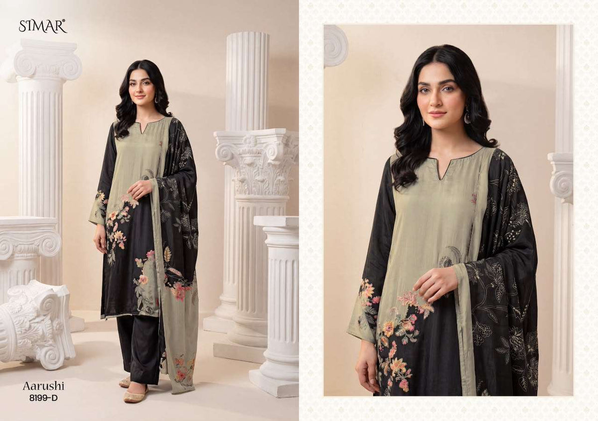 Glossy Aarushi Pure Viscose Organza Dress Material - Amrah Wholesale