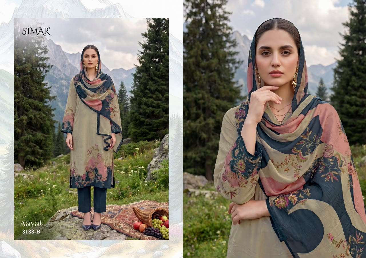 Glossy Aayat Premium Organza Digital Print Dress Material