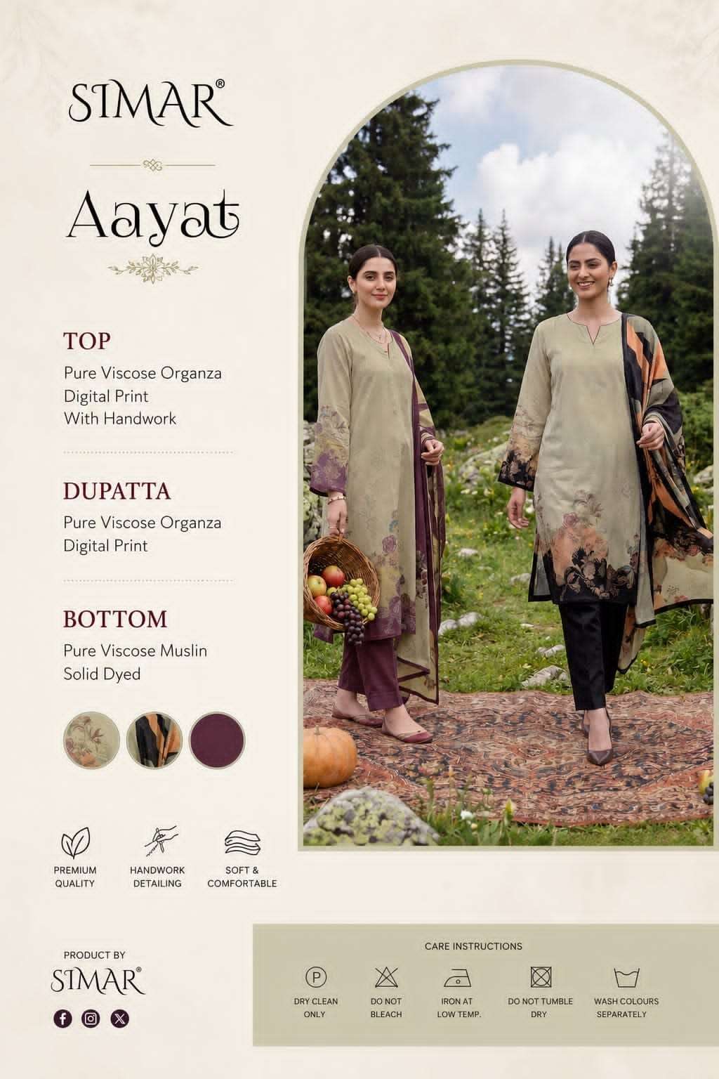 Glossy Aayat Premium Organza Digital Print Dress Material