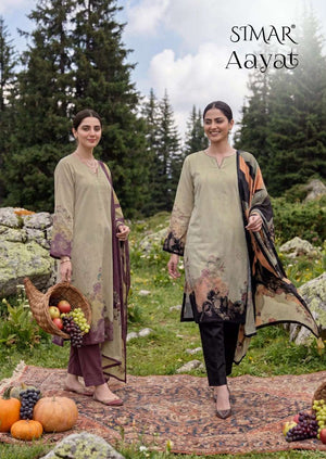 Glossy Aayat Premium Organza Digital Print Dress Material - Amrah Wholesale