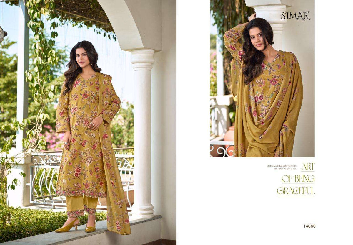 Glossy Simar Alfaaz Mal Aari Dress Material - Amrah Wholesale