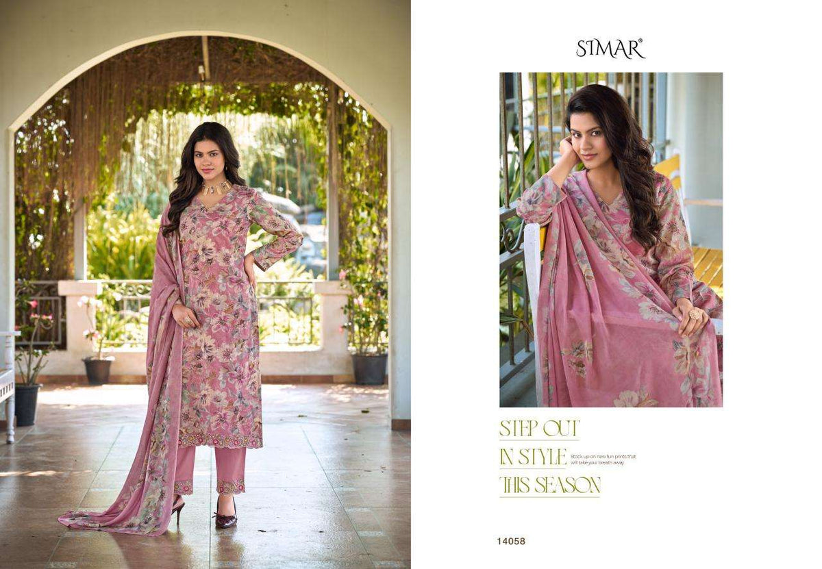 Glossy Simar Alfaaz Mal Aari Dress Material - Amrah Wholesale