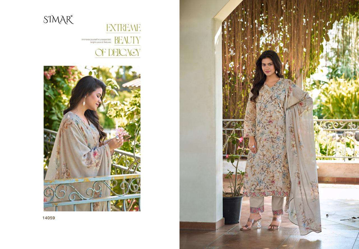 Glossy Simar Alfaaz Mal Aari Dress Material - Amrah Wholesale