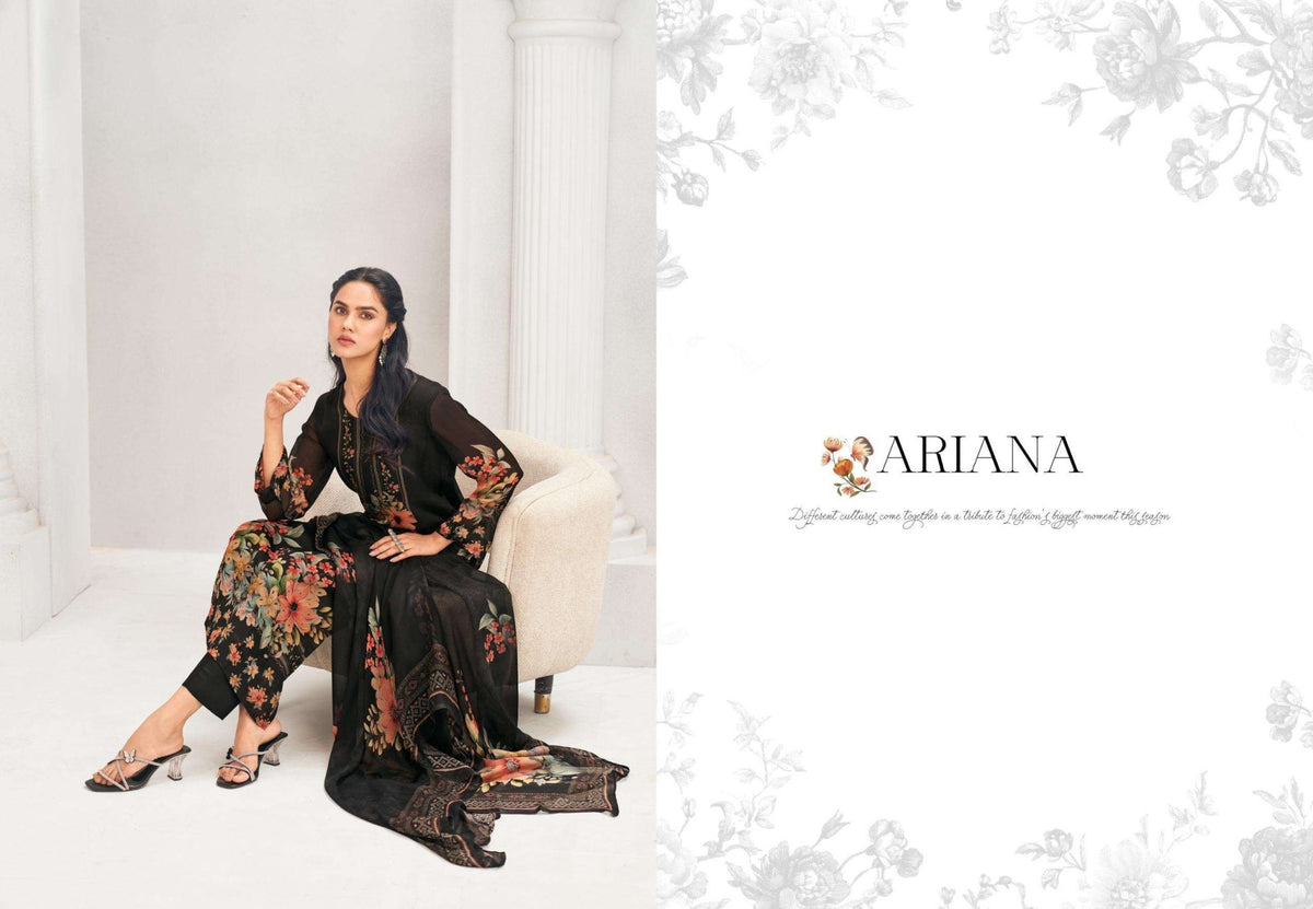 Glossy Ariana 5051 Designer Digital Print Unstitched Dress Material - Amrah Wholesale