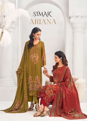 Glossy Ariana 5051 Designer Digital Print Unstitched Dress Material - Amrah Wholesale