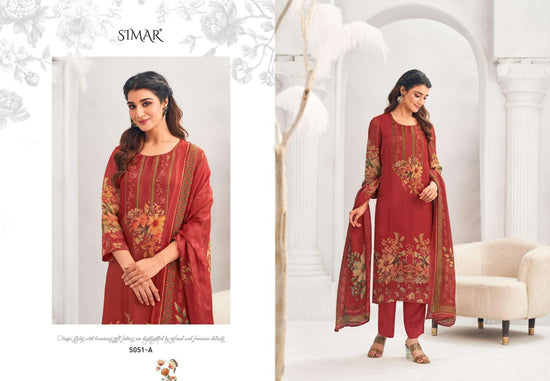Glossy Ariana 5051 Designer Digital Print Unstitched Dress Material - Amrah Wholesale