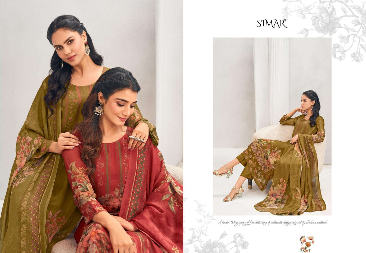 Glossy Ariana 5051 Designer Digital Print Unstitched Dress Material - Amrah Wholesale