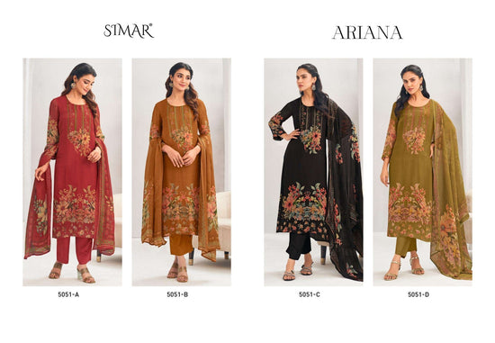 Glossy Ariana 5051 Designer Digital Print Unstitched Dress Material - Amrah Wholesale