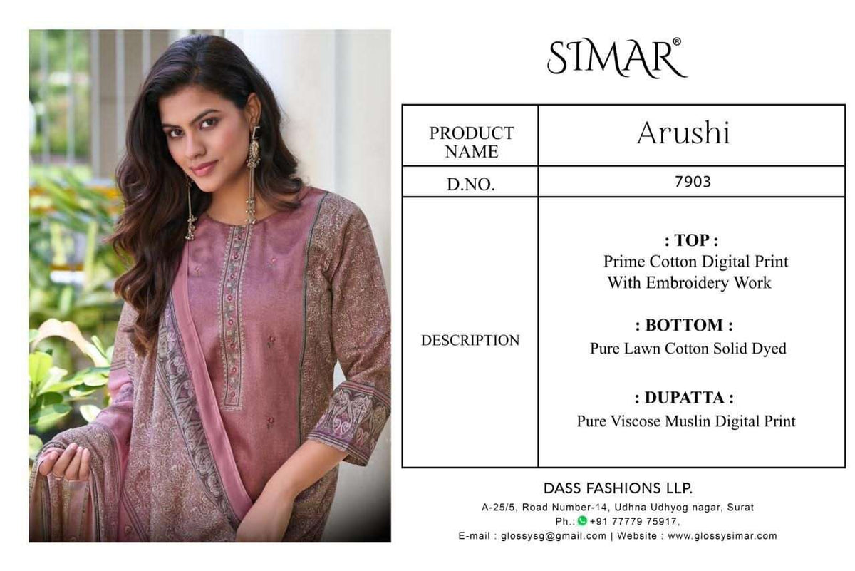 Glossy Arushi Digital Printed Cotton Dress Material