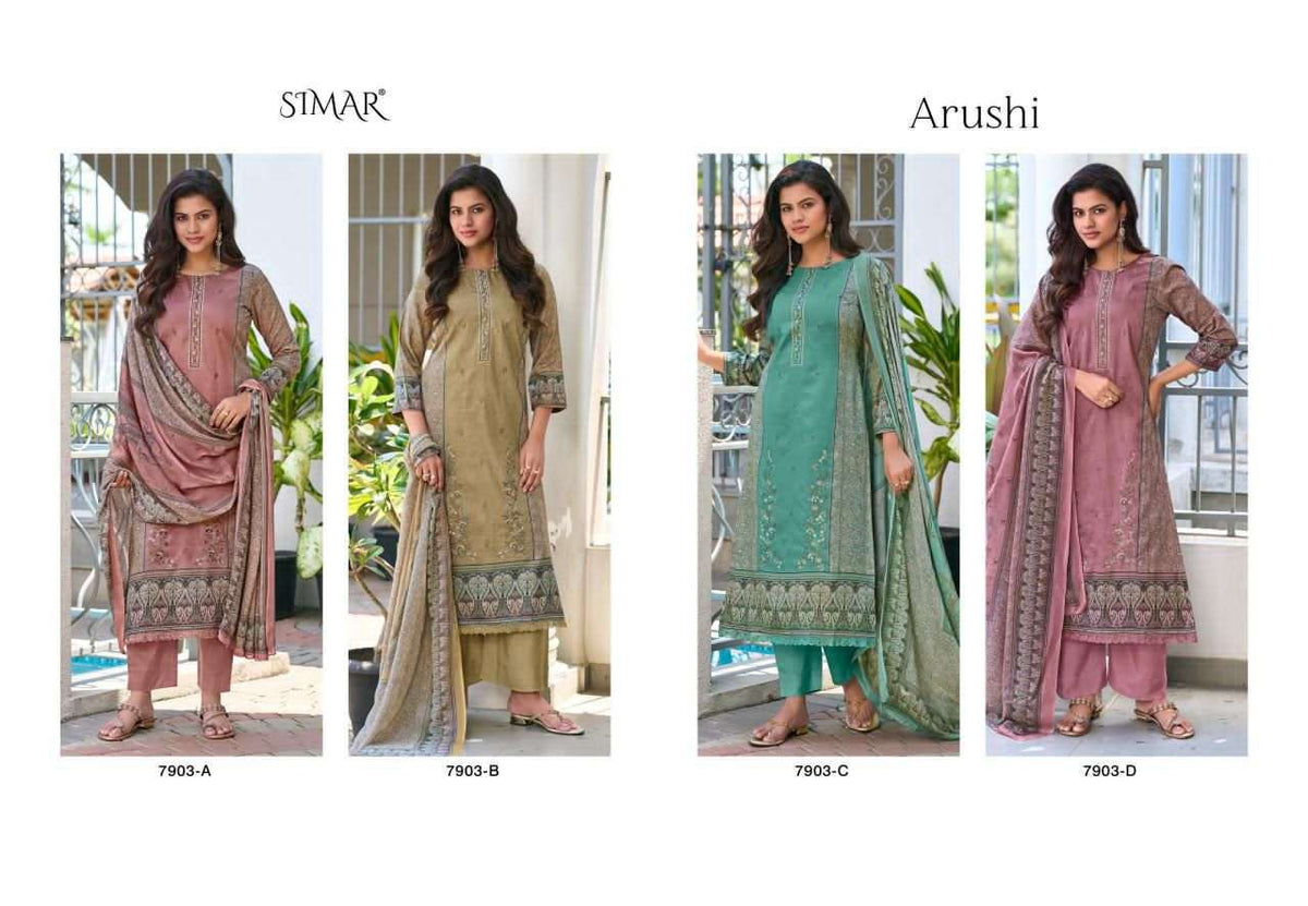 Glossy Arushi Digital Printed Cotton Dress Material