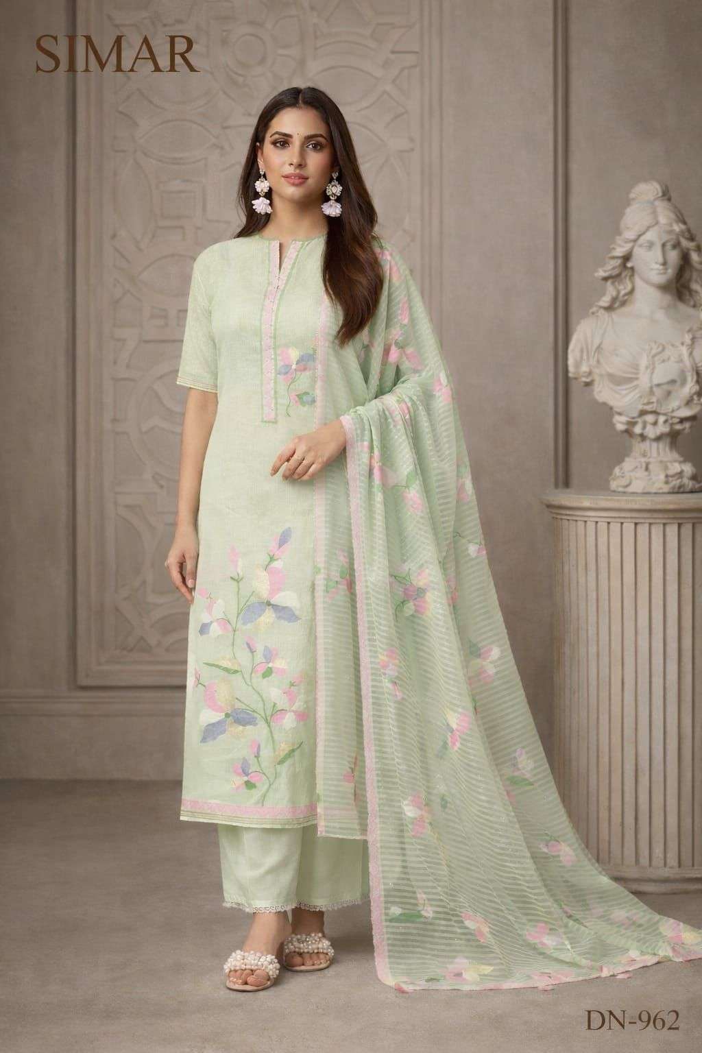 Glossy D-962 Cotton Jacquard Dress Material Wholesale