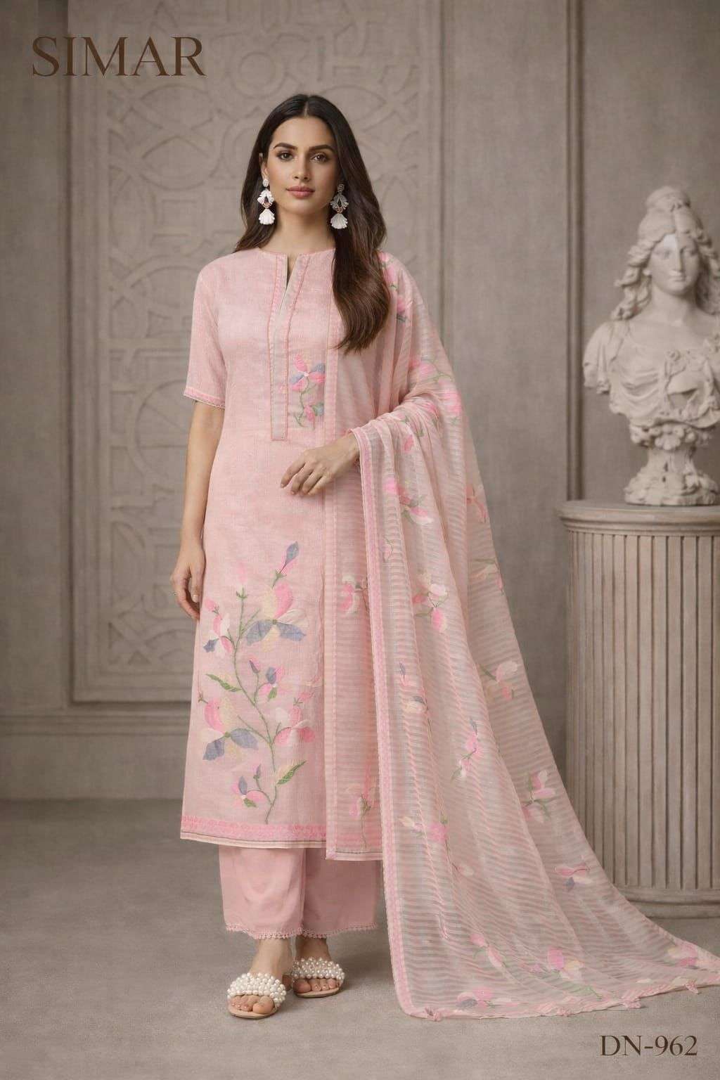 Glossy D-962 Cotton Jacquard Dress Material Wholesale