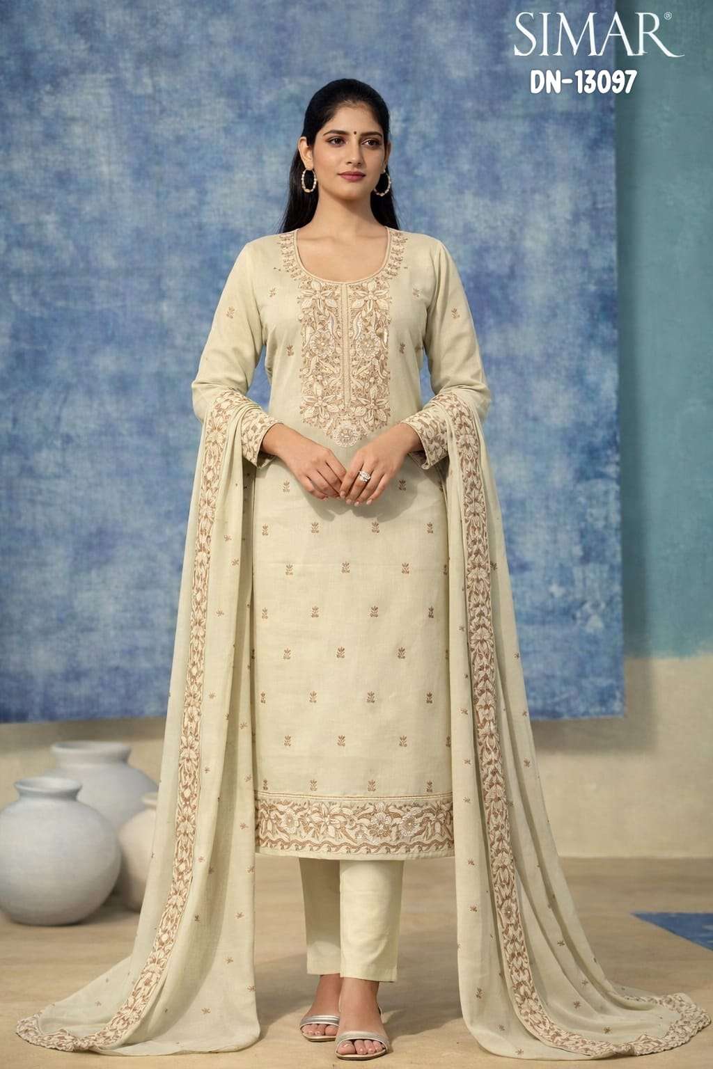 Glossy Simar D 13097 Pure Mal Cotton Dress Material