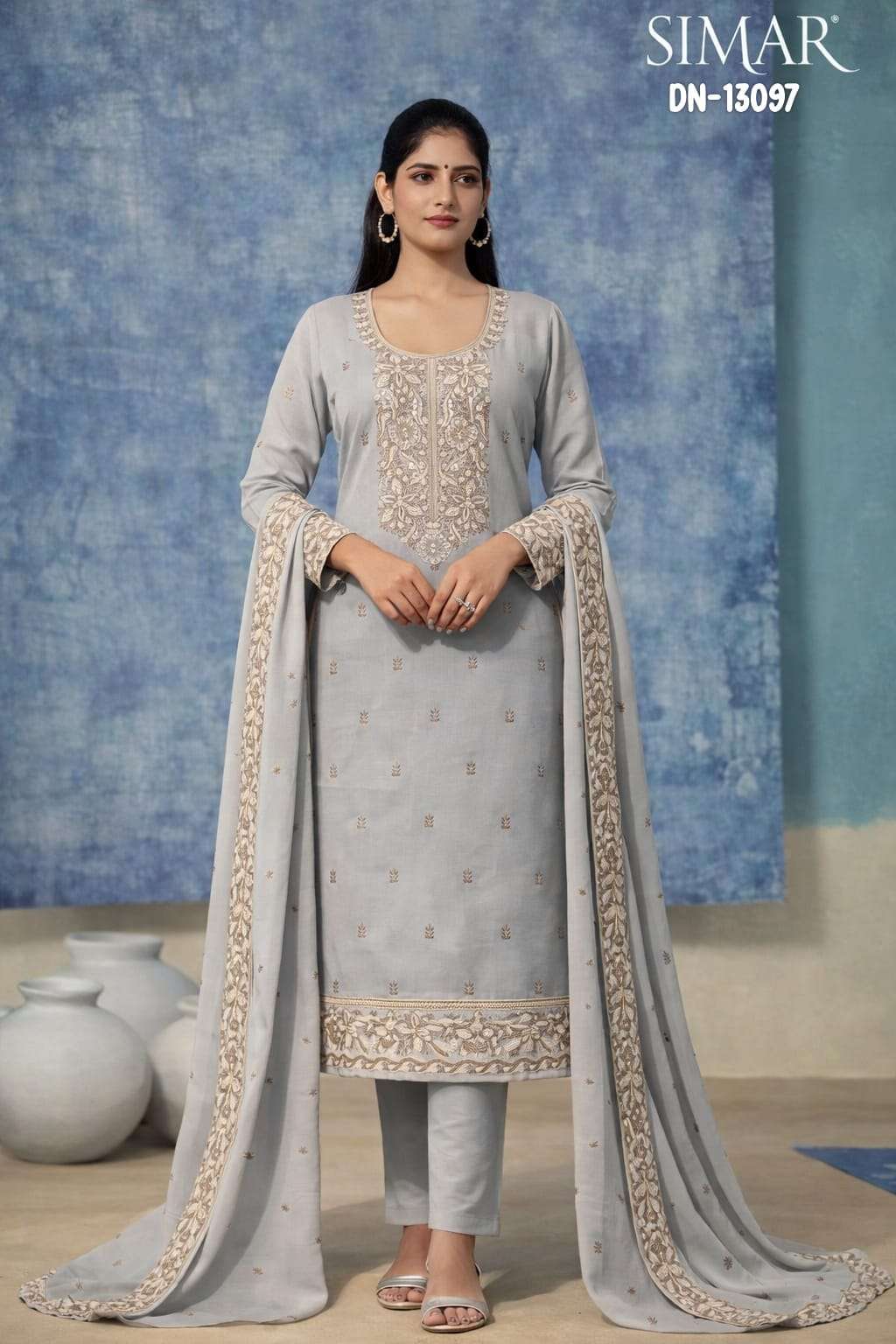 Glossy Simar D 13097 Pure Mal Cotton Dress Material