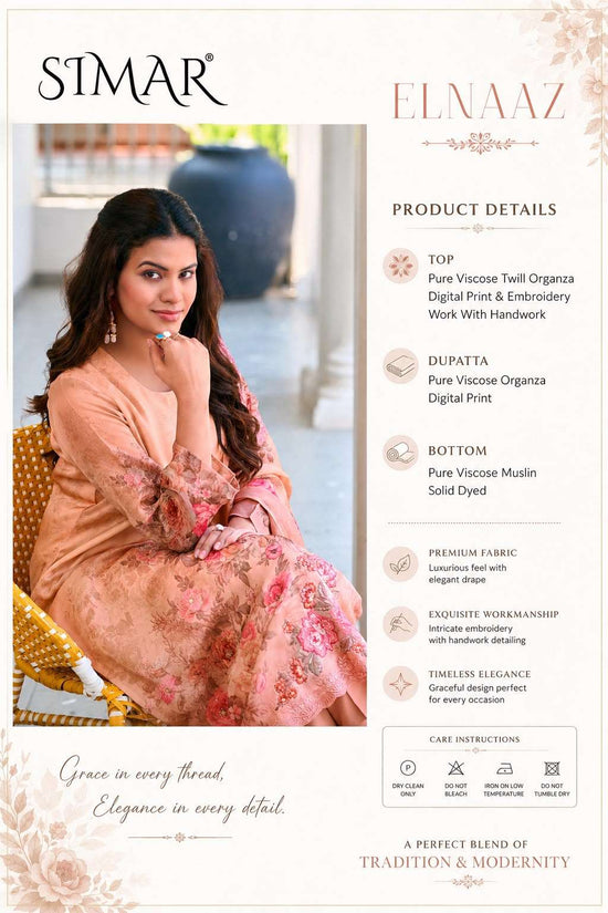 Glossy Elnaaz Pure Viscose Organza Dress Material - Amrah Wholesale