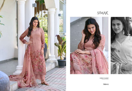 Glossy Elnaaz Pure Viscose Organza Dress Material - Amrah Wholesale
