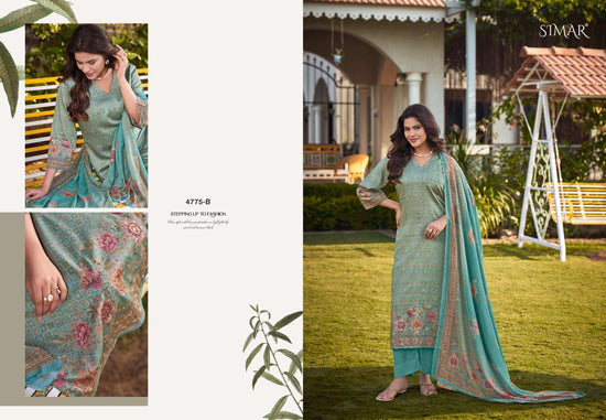 Glossy Faiza Satin Digital Print Dress Material - Amrah Wholesale