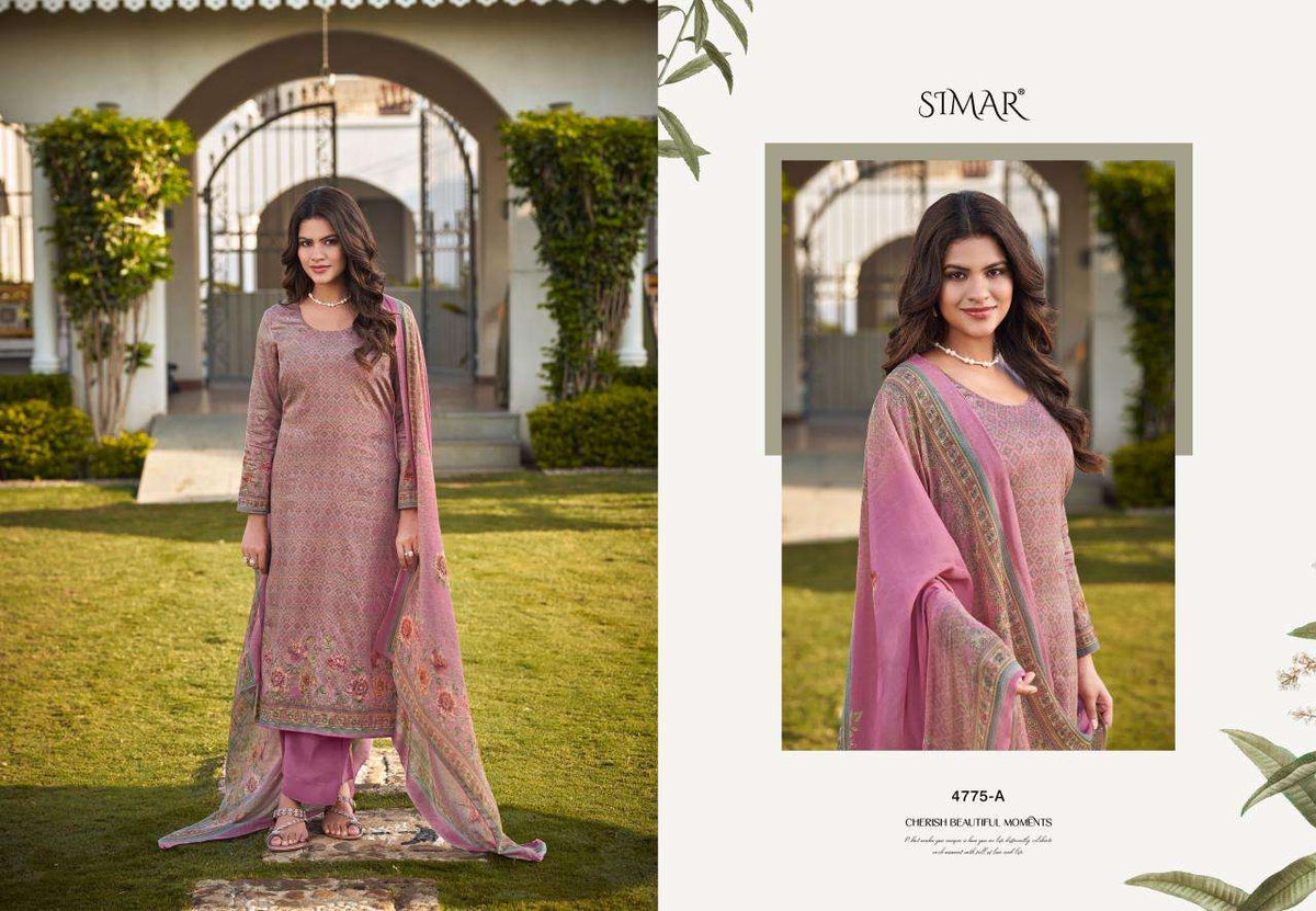 Glossy Faiza Satin Digital Printed Dress Material - Amrah Wholesale