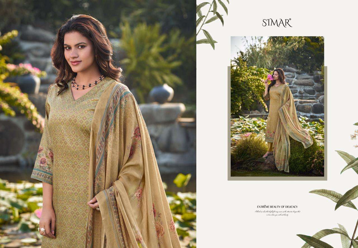 Glossy Faiza Satin Digital Printed Dress Material - Amrah Wholesale