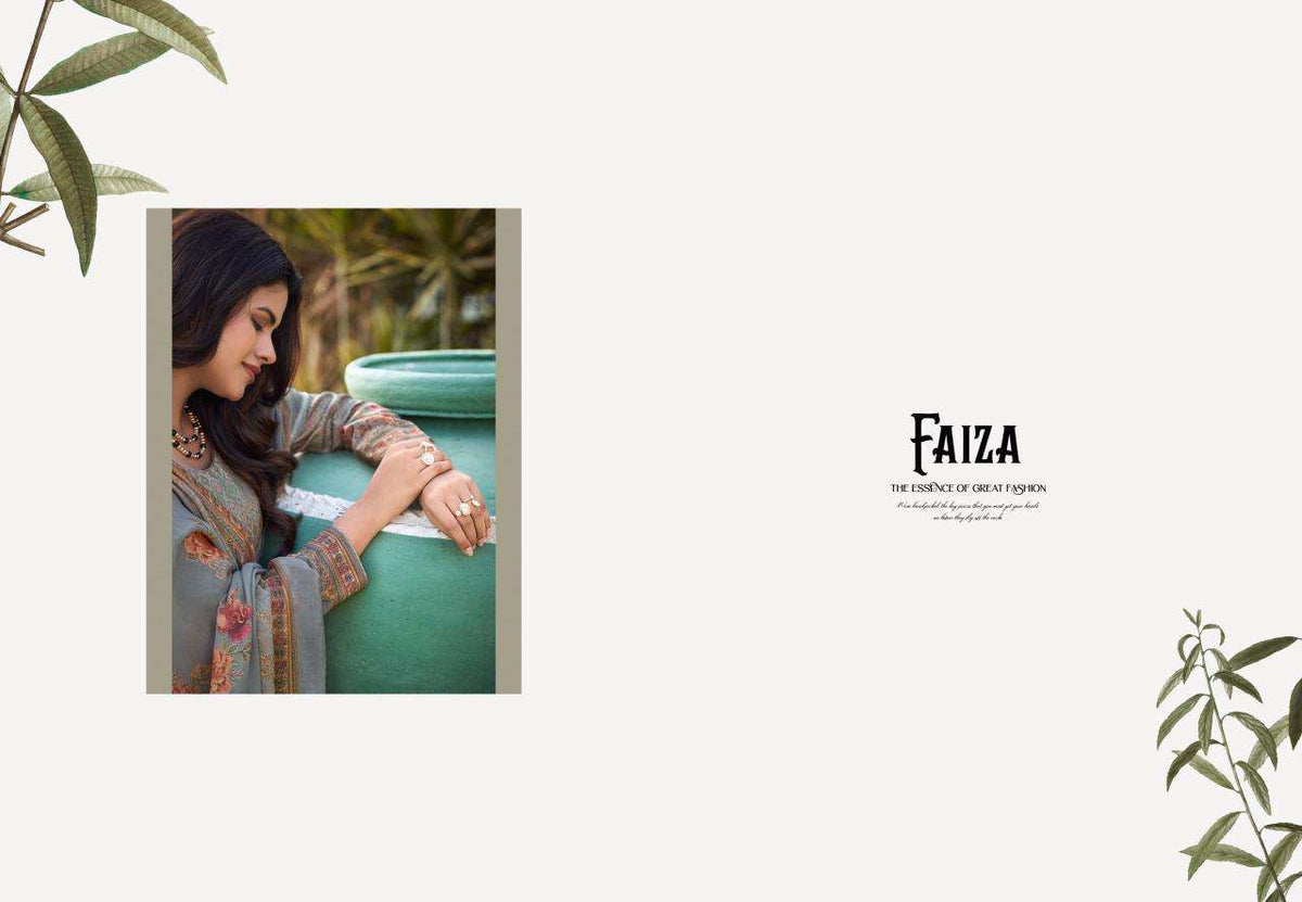 Glossy Faiza Satin Digital Printed Dress Material - Amrah Wholesale