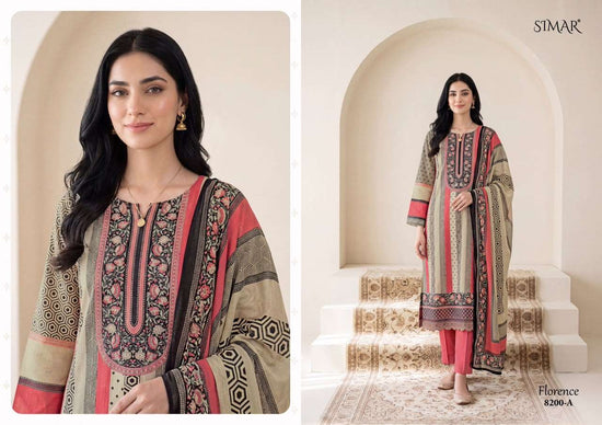 Glossy Florence Viscose Muslin Digital Print Dress Material - Amrah Wholesale