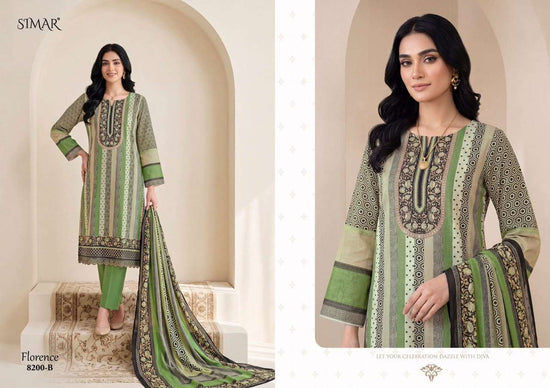 Glossy Florence Viscose Muslin Digital Print Dress Material - Amrah Wholesale