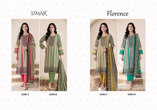 Glossy Florence Viscose Muslin Digital Print Dress Material - Amrah Wholesale