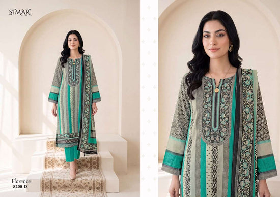 Glossy Florence Viscose Muslin Digital Print Dress Material - Amrah Wholesale