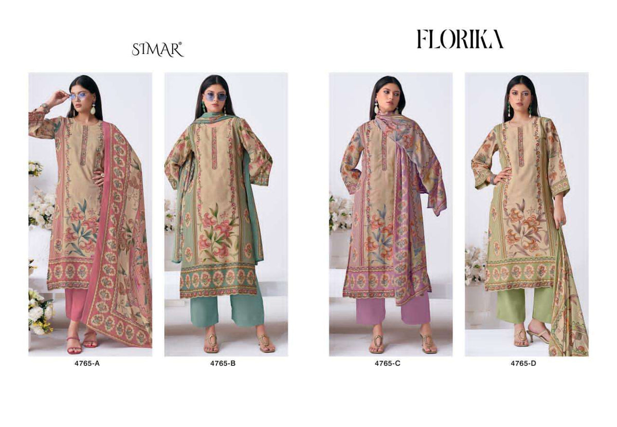 Glossy Florika Pure Mal Digital Printed Dress Material - Amrah Wholesale